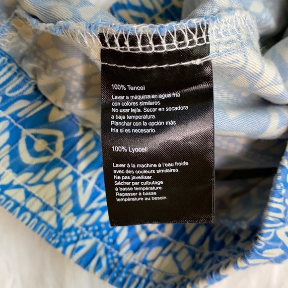 KAVU Blue & White Pattern Tencel Skirt - Picture 9 of 10